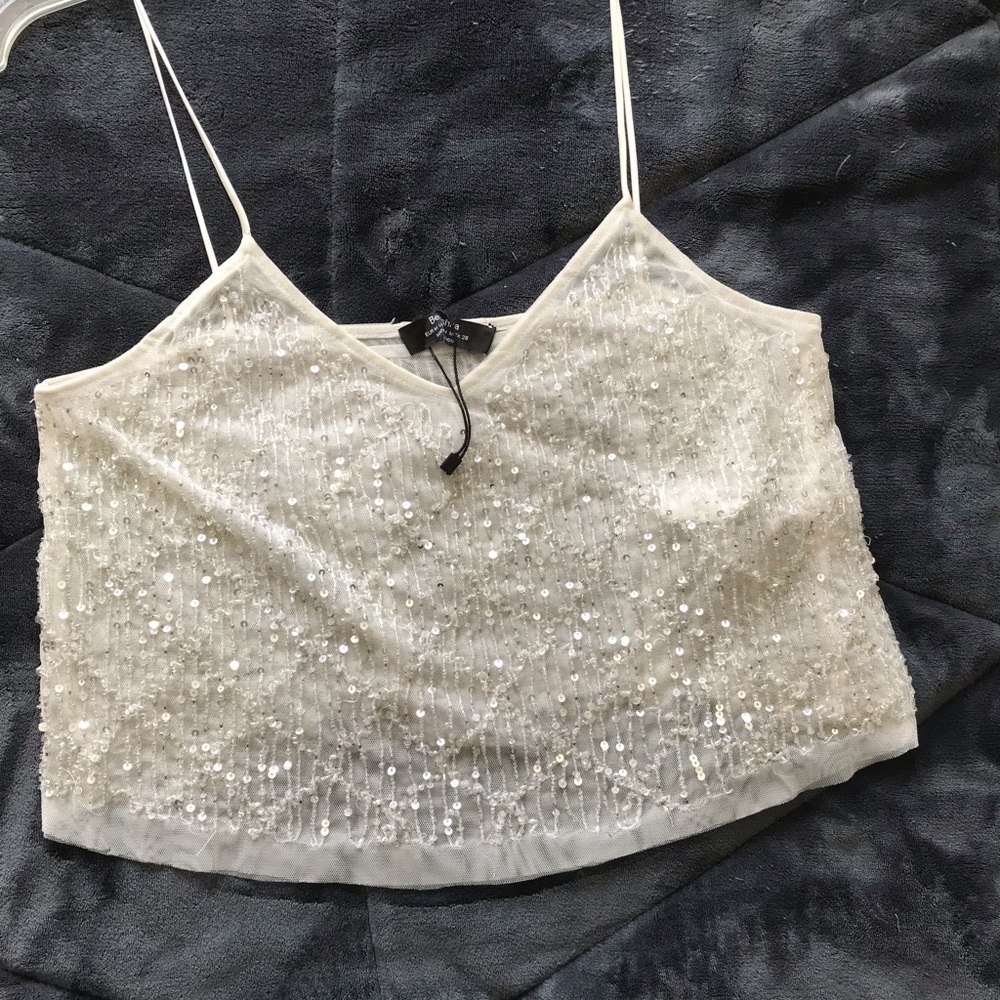 Sequin Crop Top Bershka